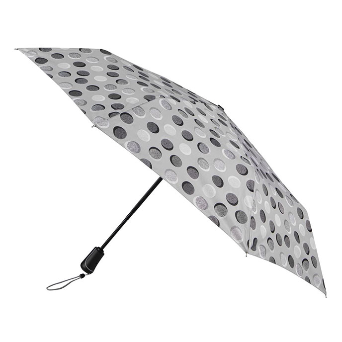 totes® X-TRA STRONG® Auto Open/Close Textured Dots Print Umbrella (3 Section) Extra Image 1
